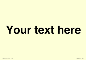 Custom plain information sign. Black text